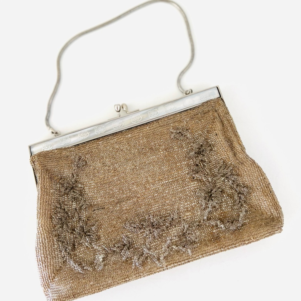 Vintage Metallic Beaded Clutch